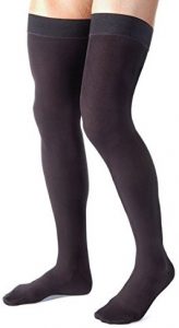 made in usa medical compression stockings thigh high with grip top and closed toe