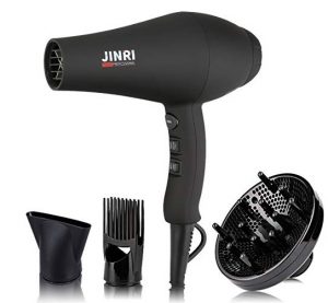 1875W Professional Salon Hair Dryer, Negative Ionic Blow Dryer, AC Motor Infrared Low Noise Hair Blow Dryer with Diffuser & Concentrator & Comb,Black
