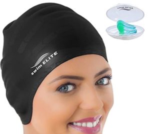 Swim Elite Silicone Swim Cap for Long Hair